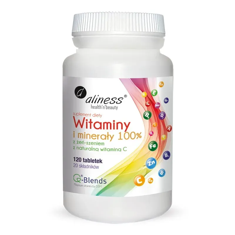 ALINESS WITAMINY I MINERAŁY 100% 120 tabletek