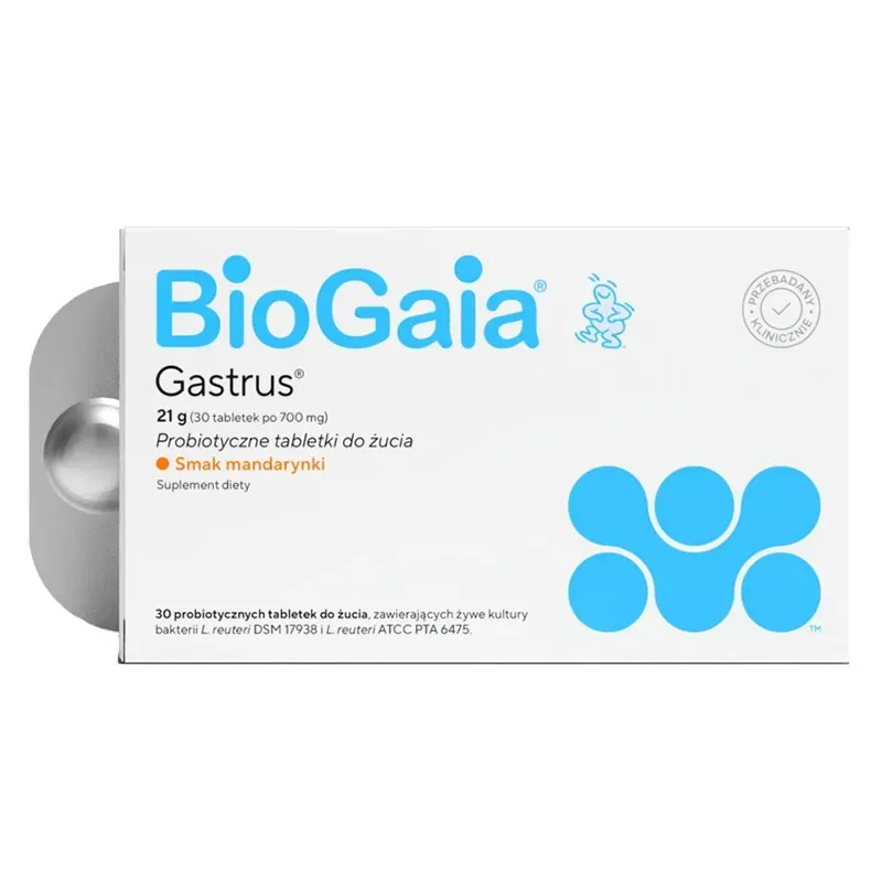 BIOGAIA GASTRUS 30 tabletek do żucia o smaku mandarynki