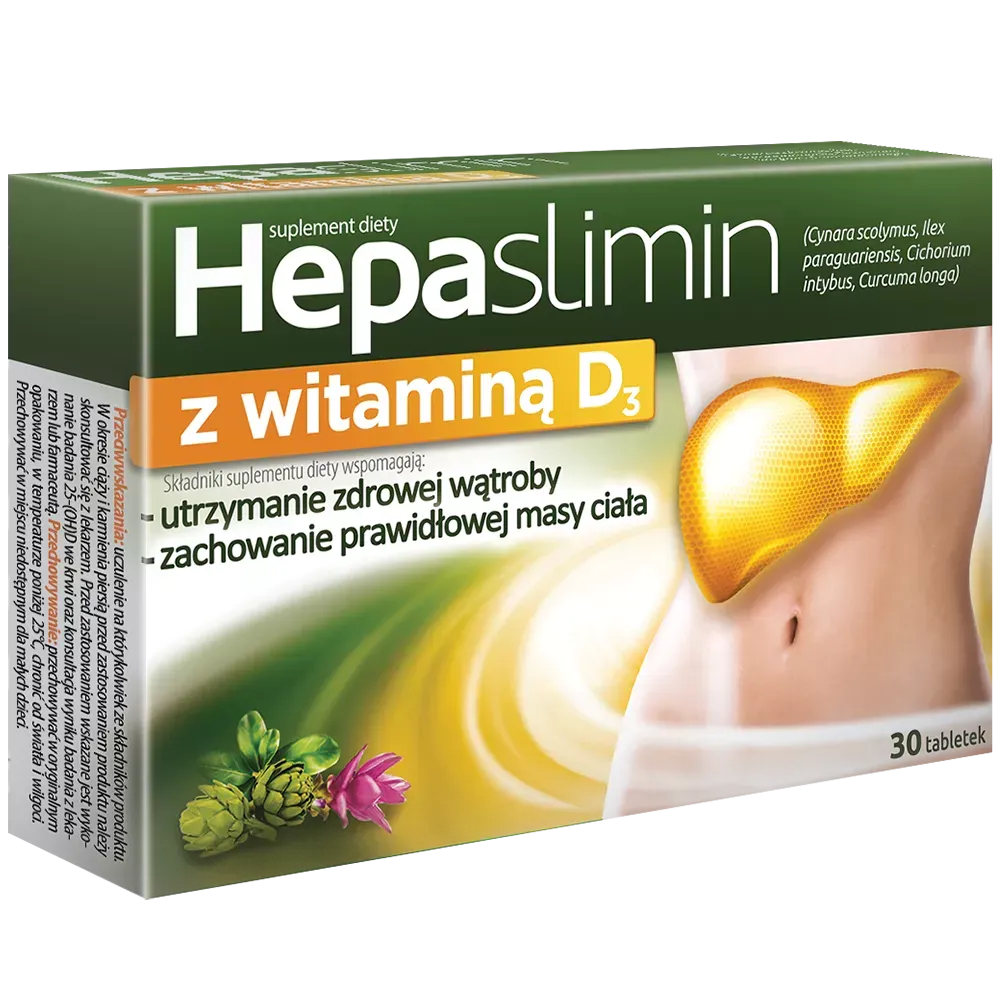 HEPASLIMIN Z WITAMINĄ D3 30 tabletek DW: 2025/07/31