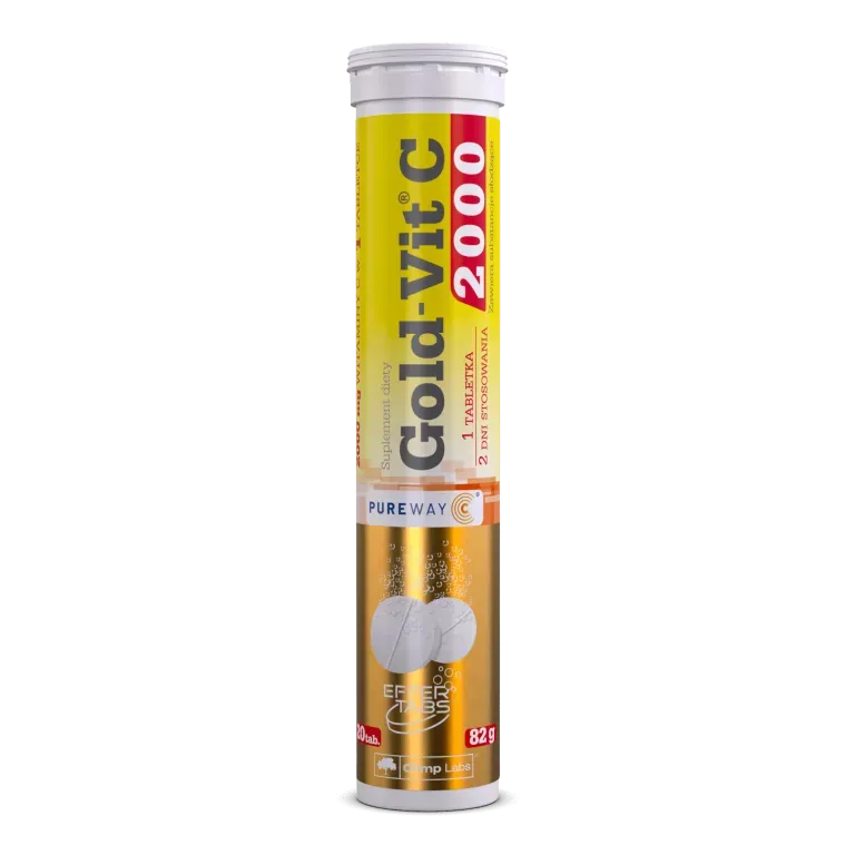 GOLD-VIT C 2000 o smaku pomarańczowym: 20 tabletek musujących DW:2026/11/23