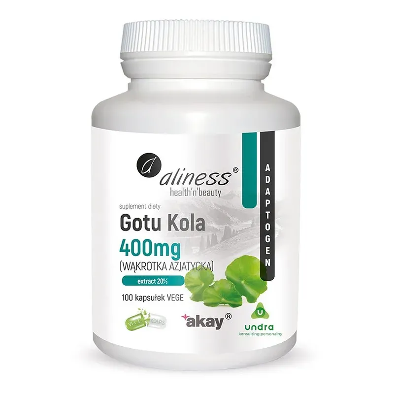 ALINESS GOTU KOLA (CENTELLA ASIATICA, WĄKROTKA AZJATYCKA) 400 mg 100 kapsułek