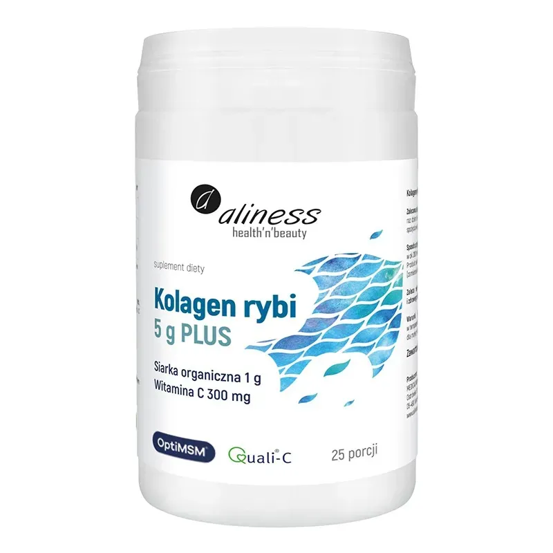 ALINESS KOLAGEN RYBI 5 g PLUS SIARKA OPTIMSM 1 g, WITAMINA C 300 mg 25 porcji