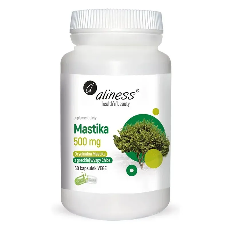ALINESS MASTIKA SPROSZKOWANA ŻYWICA PISTACIA LENTISCUS 500 mg 60 kapsułek