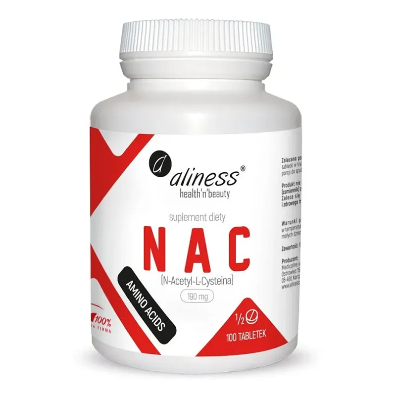 ALINESS NAC N-ACETYL-L-CYSTEINE 190 mg (1/2 tabletki) 100 tabletek
