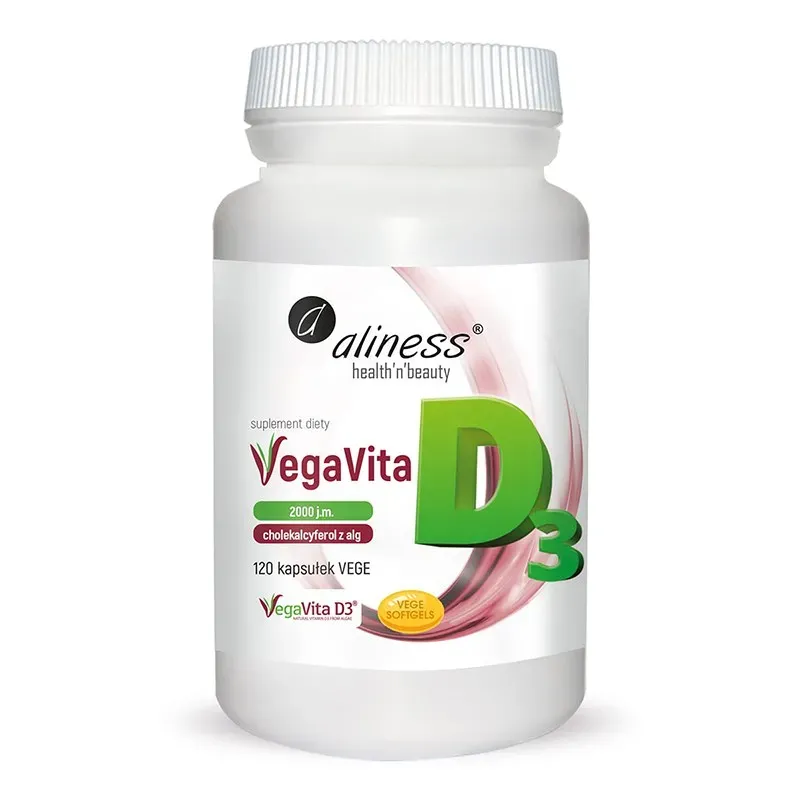ALINESS NATURALNA WITAMINA D3 Z ALG VEGAN 2000 j.m. 120 kapsułek