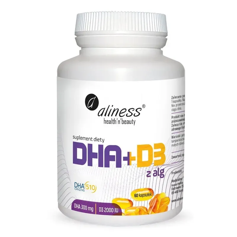 ALINESS OMEGA DHA 300 mg Z ALG + D3 2000IU 60 kapsułek