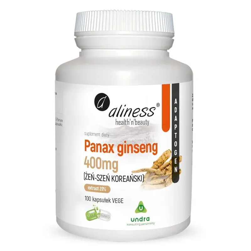 ALINESS PANAX GINSENG (ŻEŃ-SZEŃ KOREAŃSKI) 400 mg 100 kapsułek