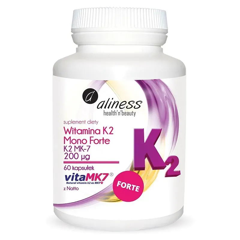 ALINESS WITAMINA K2 MENACHINON MONOFORTE MK-7 200 µg Z NATTO 60 kapsułek