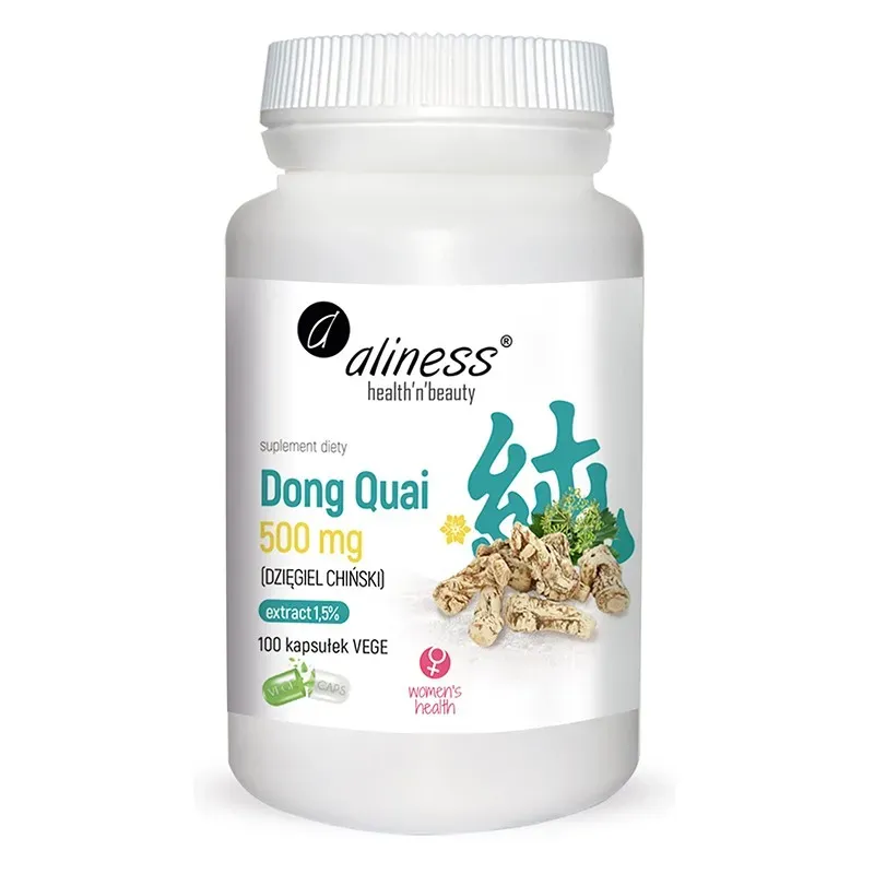ALINESS DONG QUAI (DZIĘGIEL CHIŃSKI) EKSTRAKT 1,5% 500 mg 100 kapsułek