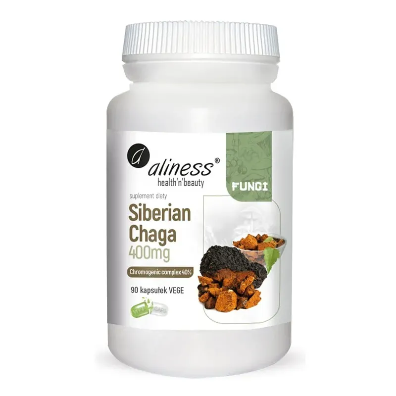 ALINESS SIBERIAN CHAGA EKSTRAKT (BŁYSKOPOREK PODKOROWY) 40% 400 mg 90 kapsułek