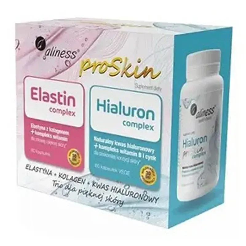 ALINESS ZESTAW PROSKIN (ELASTIN COMPLEX 60 kapsułek + HIALURON COMPLEX 60 kapsułek) 1 zestaw