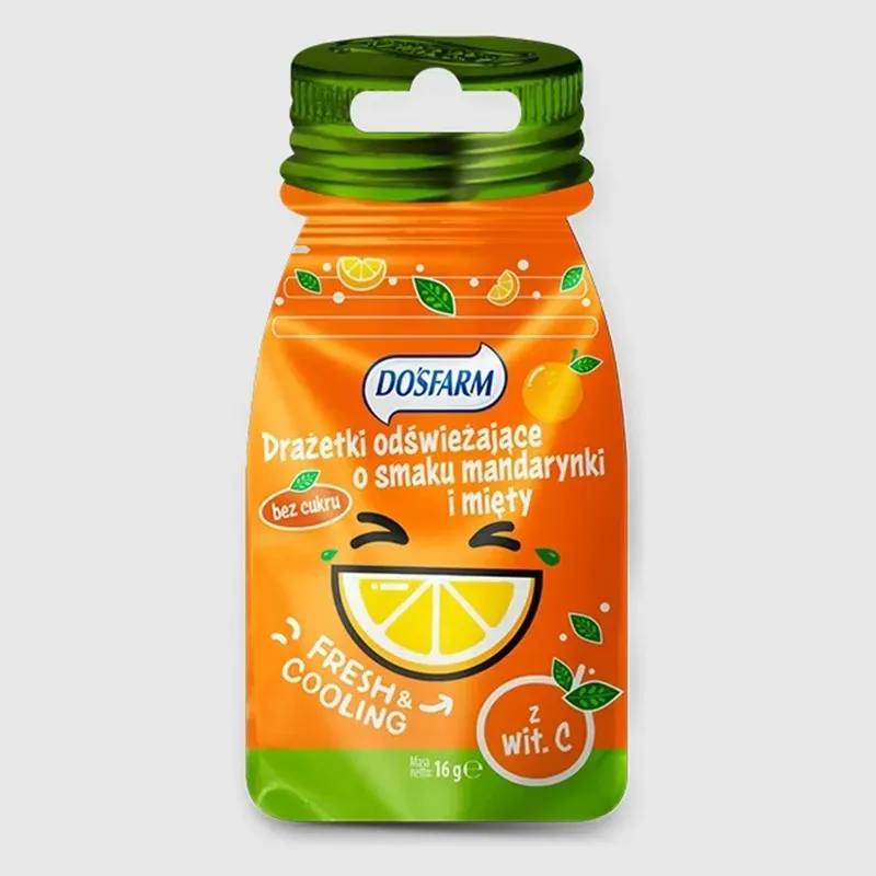 DOSFARM DRAŻETKI ODŚWIEŻAJĄCE Z WITAMINĄ C O SMAKU MIĘTY I MANDARYNKI 16 g