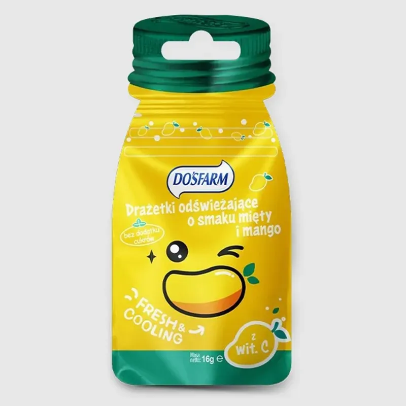 DOSFARM DRAŻETKI ODŚWIEŻAJĄCE Z WITAMINĄ C O SMAKU MIĘTY I MANGO 16 g