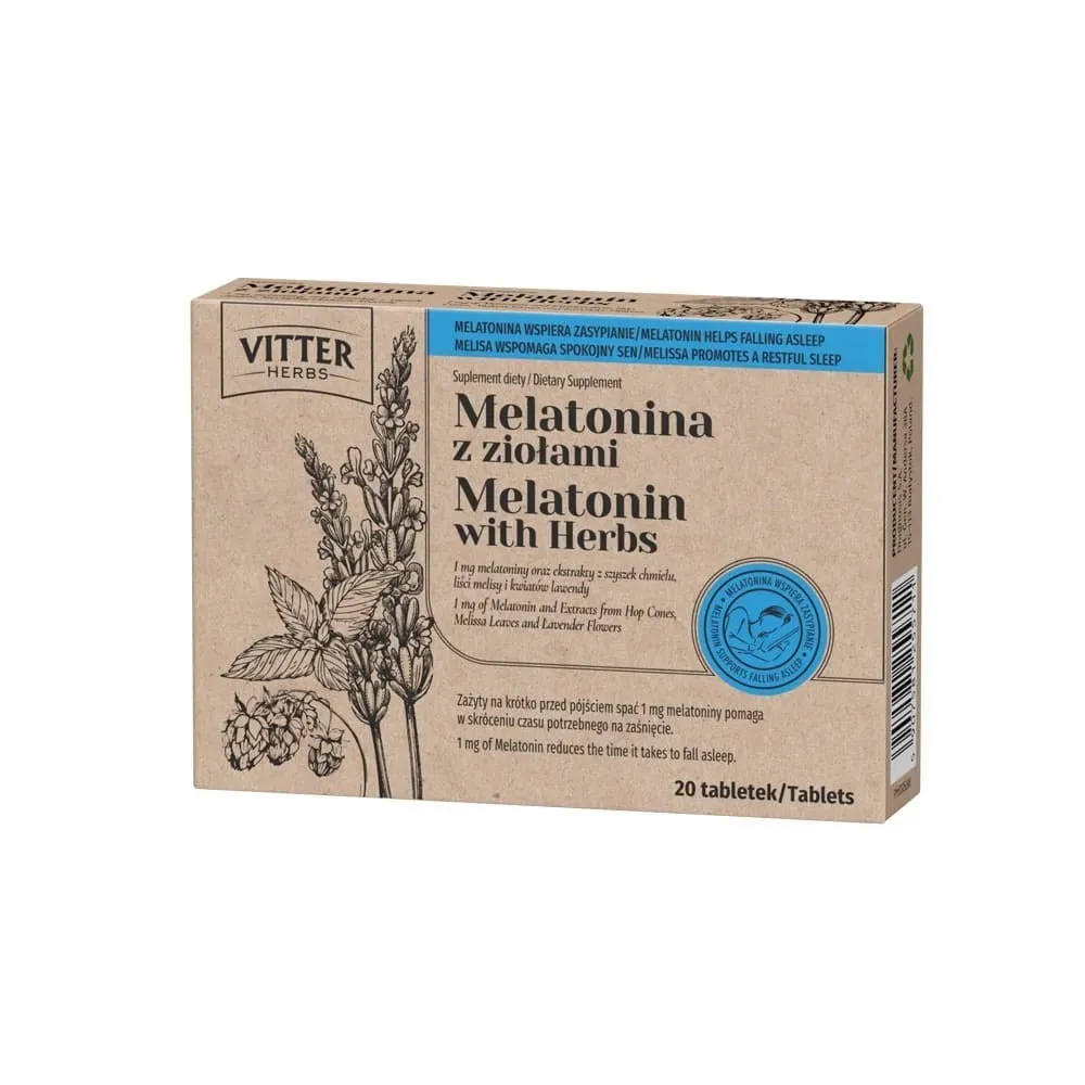 MELATONINA Z ZIOŁAMI 20 tabletek