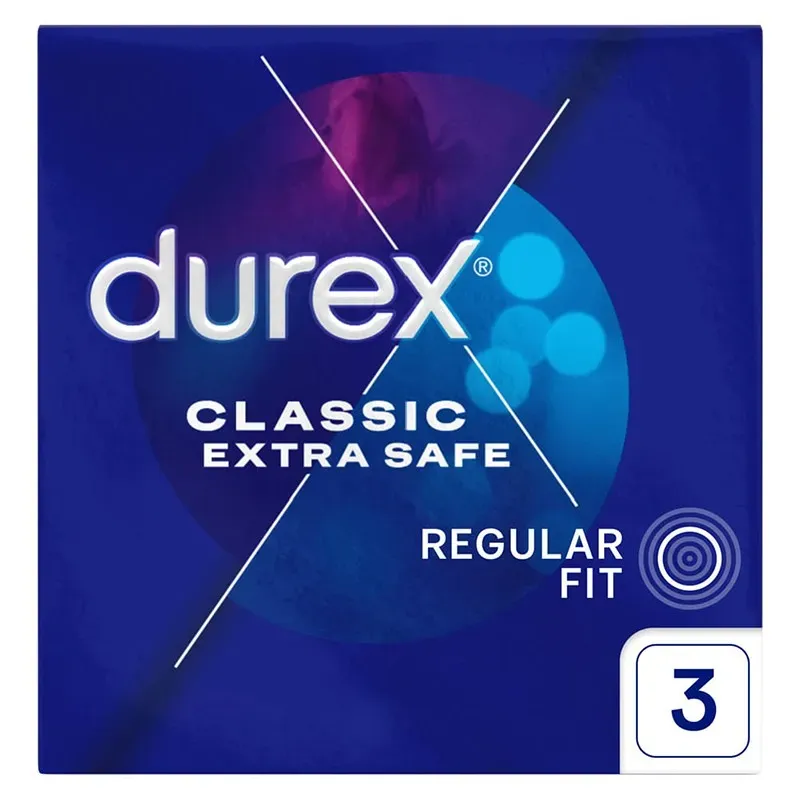 DUREX CLASSIC EXTRA SAFE REGULAR FIT PREZERWATYWY LATEKSOWE 3 sztuki